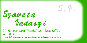 szaveta vadaszi business card